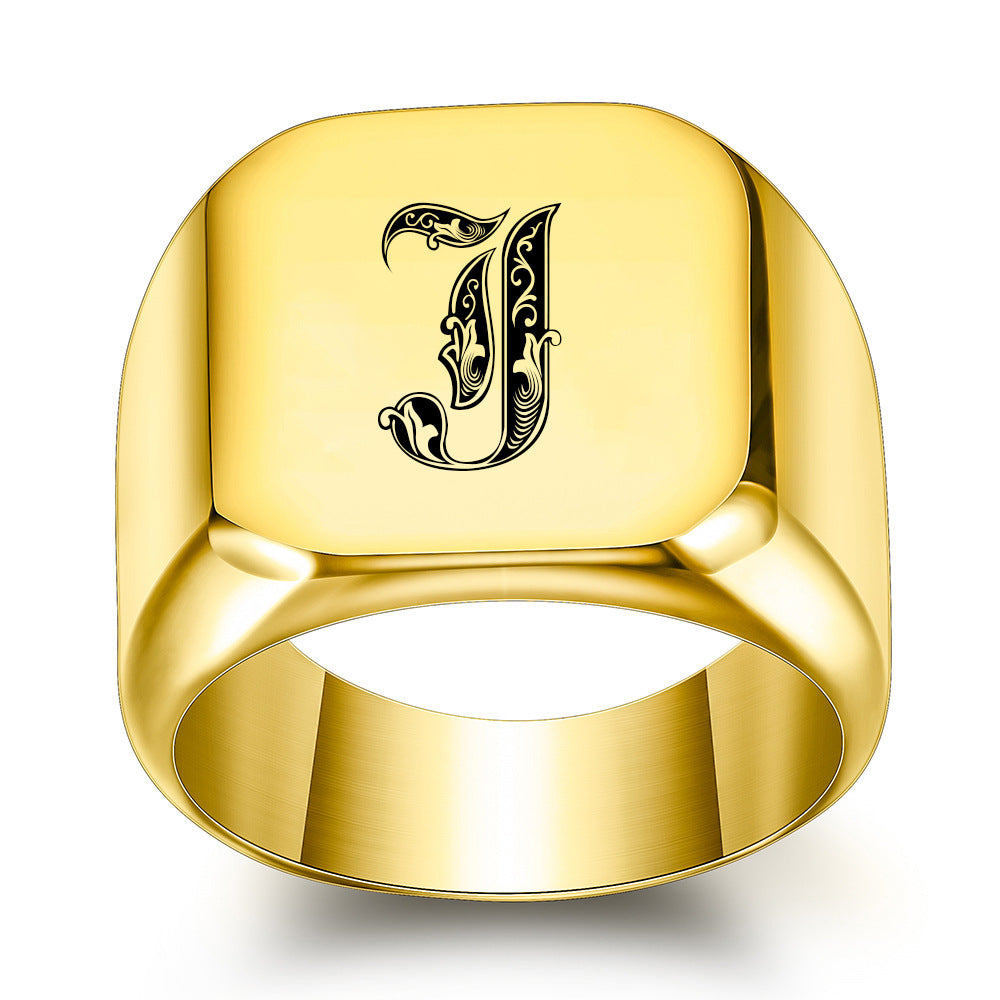 Klassischer Noble Initialenring | Gold