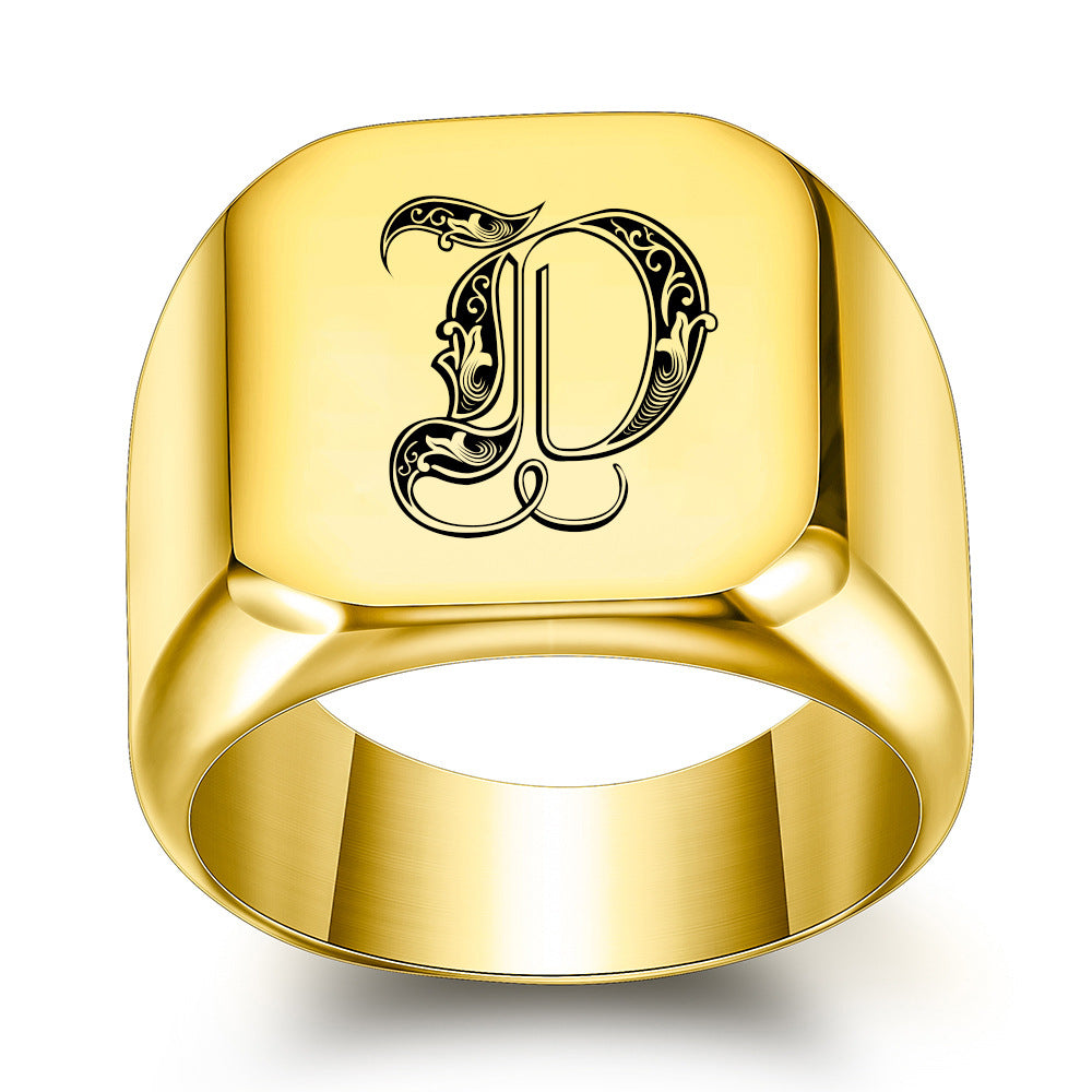 Klassischer Noble Initialenring | Gold