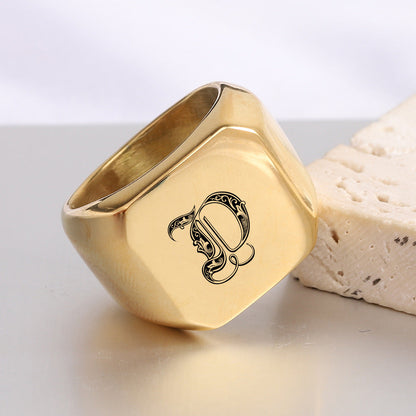 Klassischer Noble Initialenring | Gold