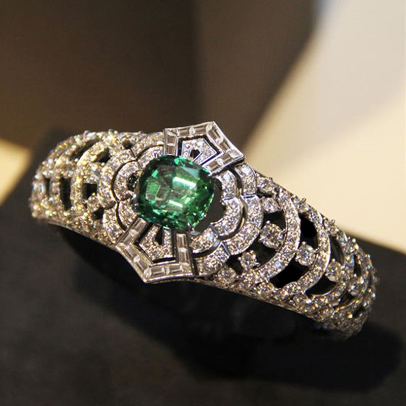Smaragd-Ring im Art-déco-Stil | Weißgold