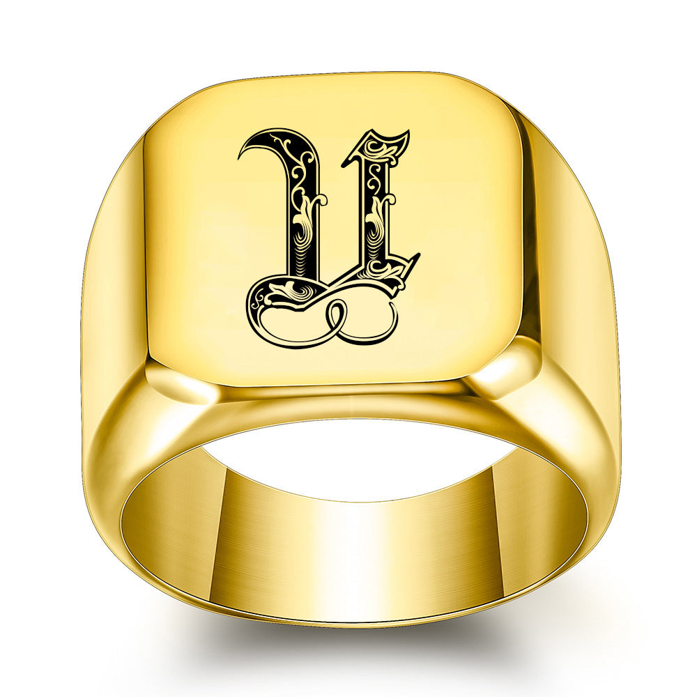 Klassischer Noble Initialenring | Gold