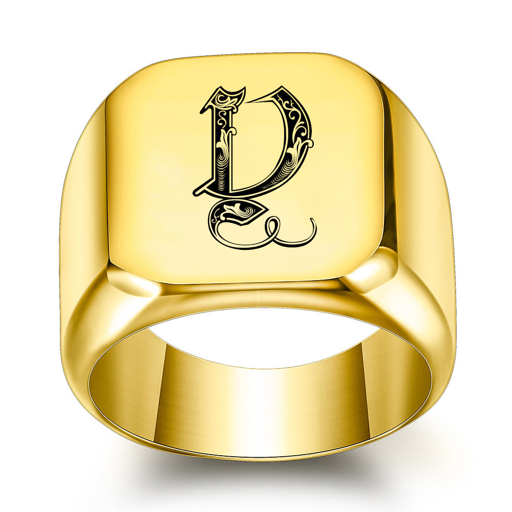 Klassischer Noble Initialenring | Gold