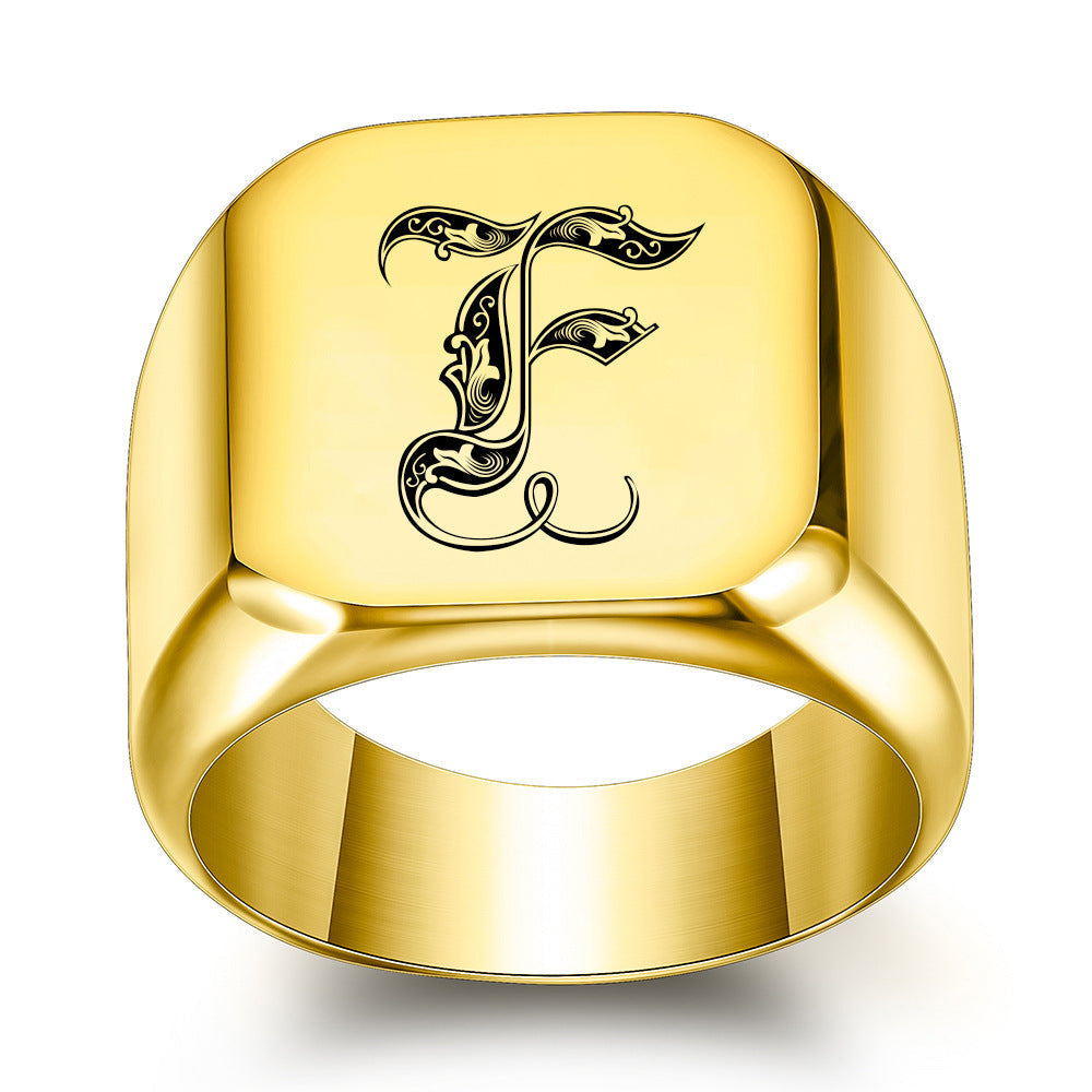 Klassischer Noble Initialenring | Gold