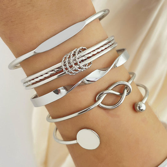 Armband-Set „Knotted Elegance“ | Weißgold