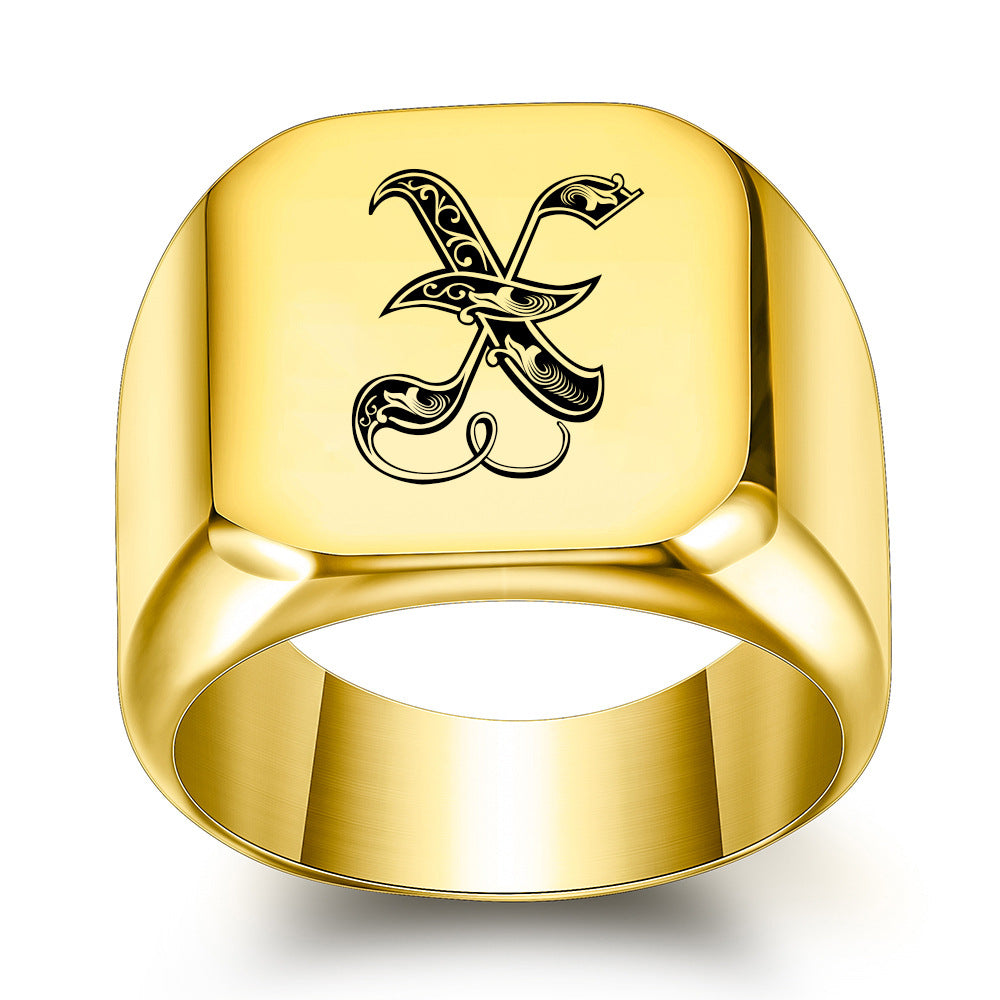 Klassischer Noble Initialenring | Gold