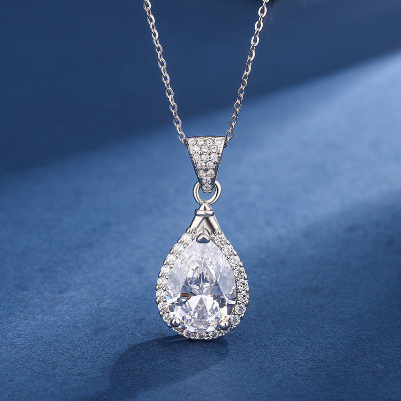 Aria Teardrop Set Weiß | Weißgold