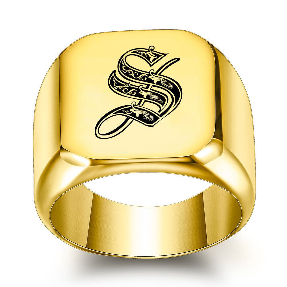 Klassischer Noble Initialenring | Gold