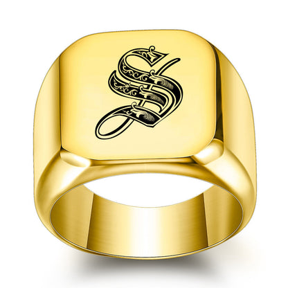 Klassischer Noble Initialenring | Gold