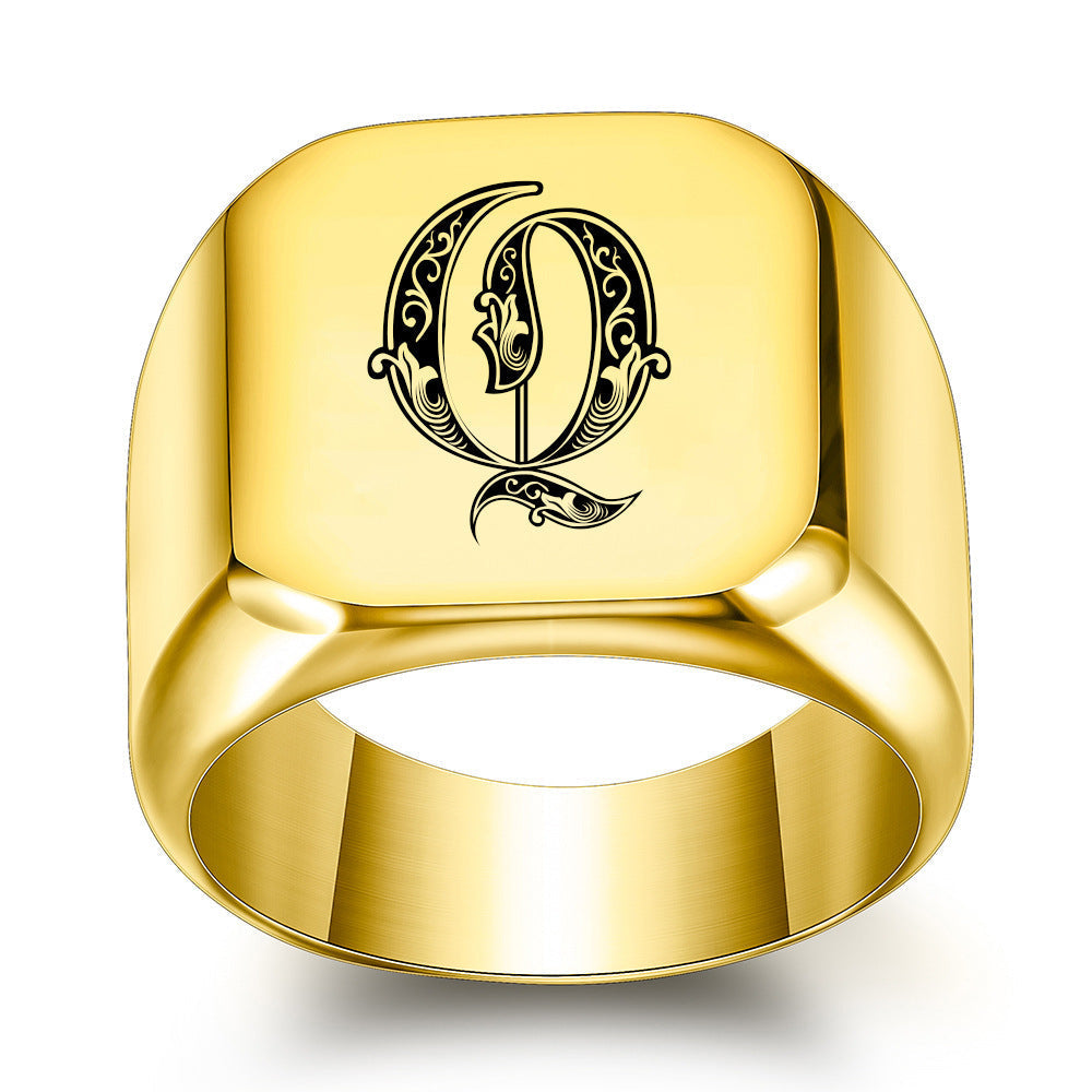 Klassischer Noble Initialenring | Gold
