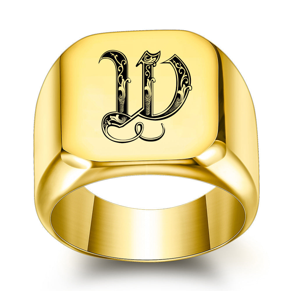 Klassischer Noble Initialenring | Gold