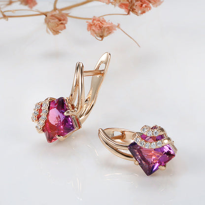 Crimson Square Kristallohrringe | Roségold