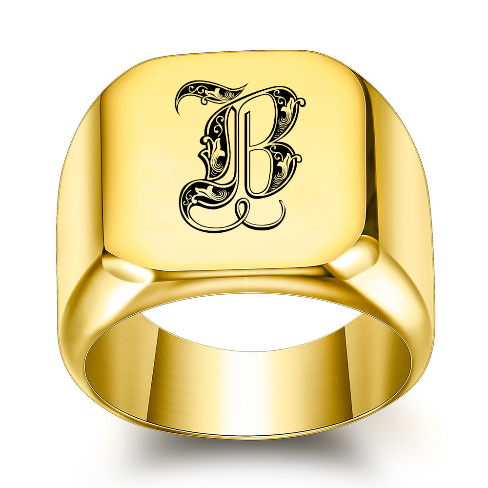 Klassischer Noble Initialenring | Gold