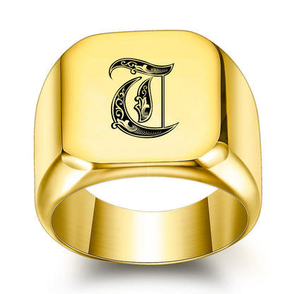 Klassischer Noble Initialenring | Gold