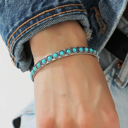 Talisse Türkis offenes Armband | Weißgold