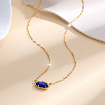 Klassische ovale Saphirkette | Gold