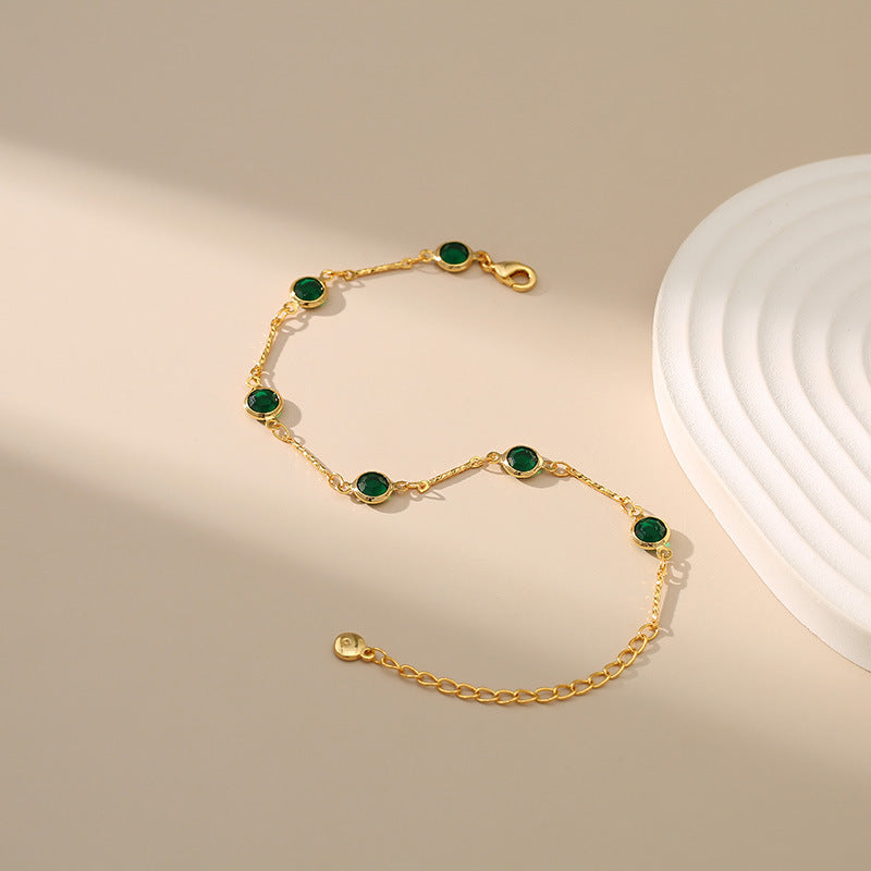 Smaragd-Gliederkettenarmband | Gold