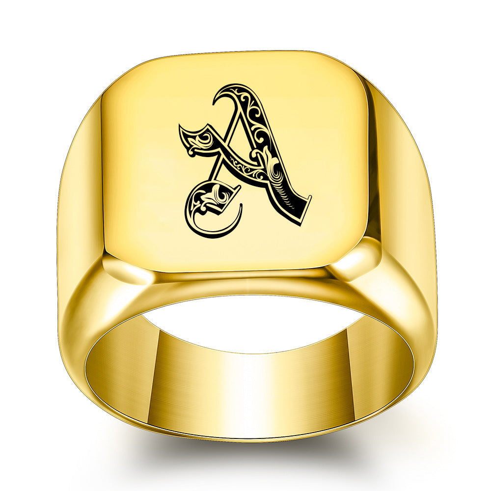 Klassischer Noble Initialenring | Gold