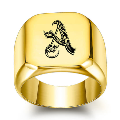Klassischer Noble Initialenring | Gold