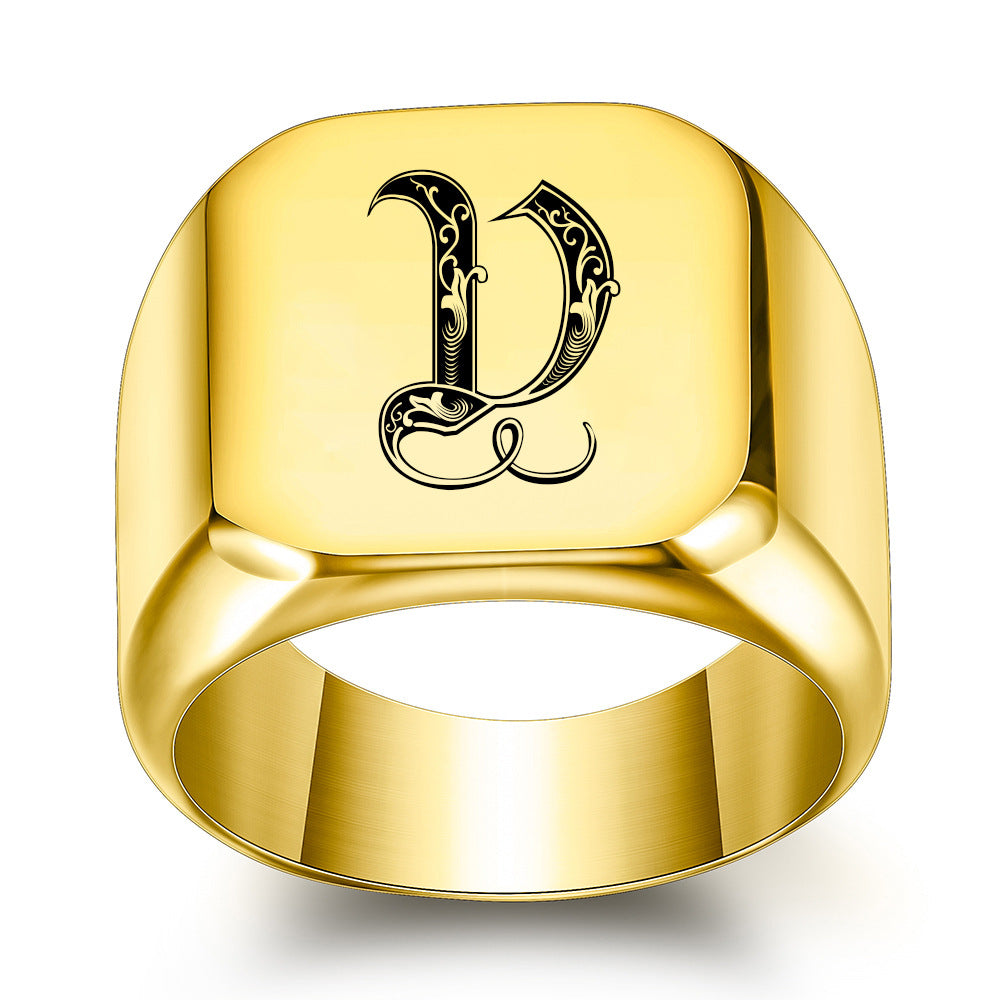 Klassischer Noble Initialenring | Gold