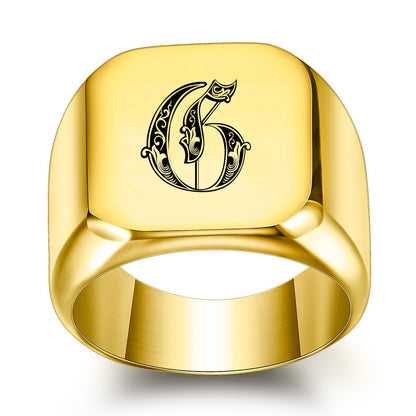Klassischer Noble Initialenring | Gold