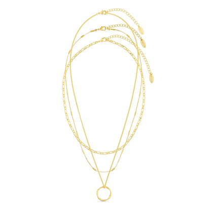 Halskette mit drei Kreisen | Gold