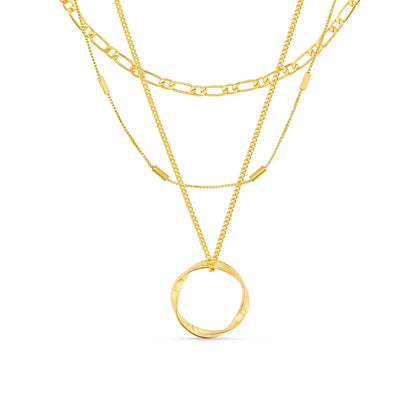 Halskette mit drei Kreisen | Gold