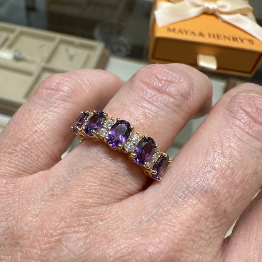 Orlina Violet Crest Ring | Roségold