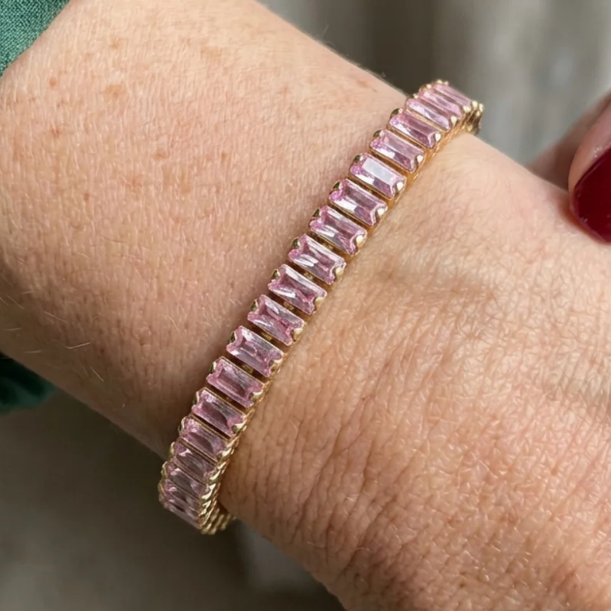 Pink Saphir Vertéa Tennisarmband | Gold