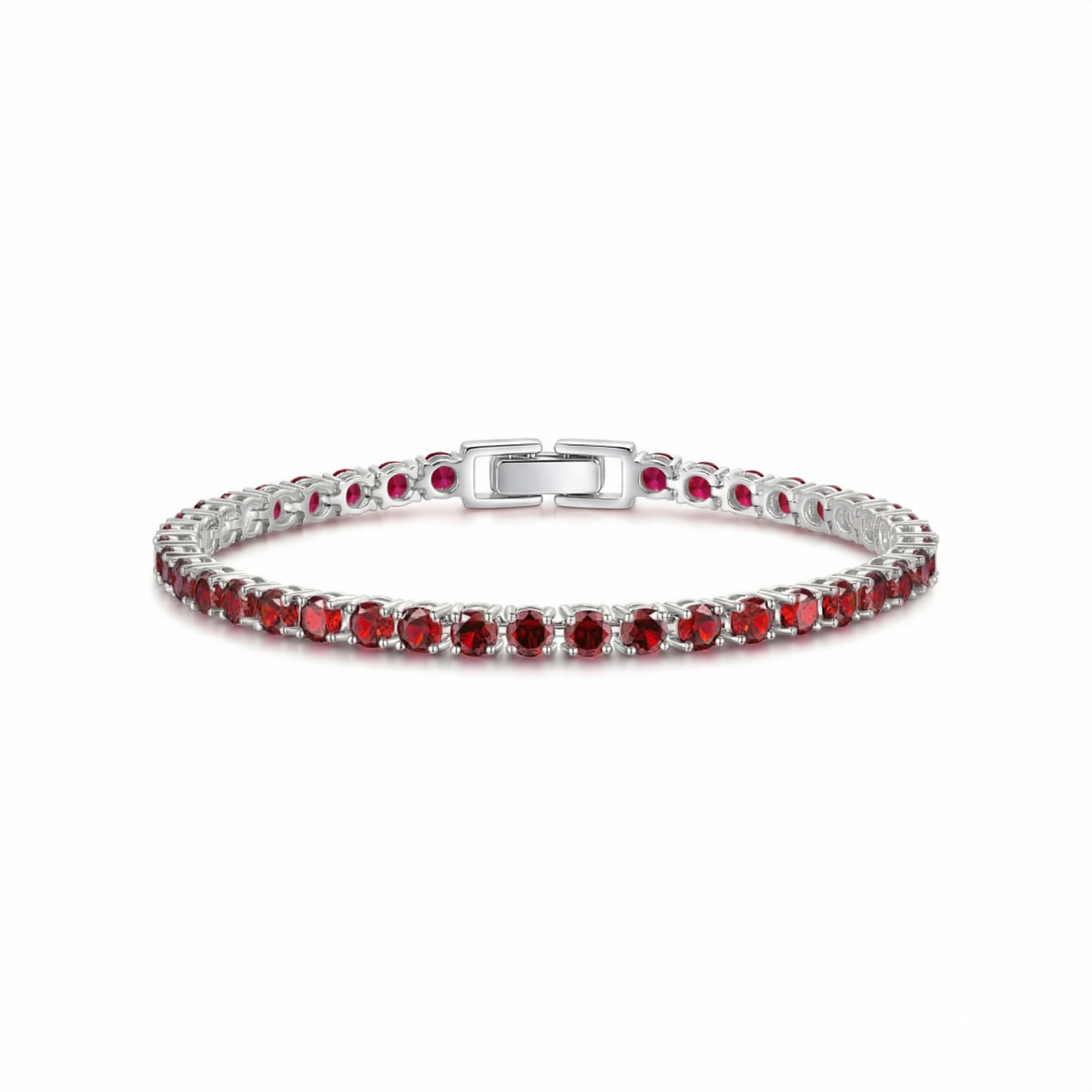 Ruby Tennis Bracelet | White Gold