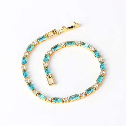 Natural Turquoise Stone Bracelet | Gold