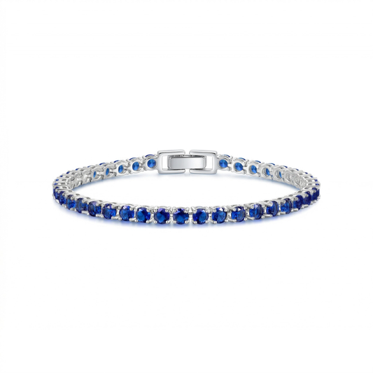 Saphir-Tennisarmband | Weißgold