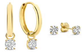 Larmes de Lune Edelstein-Ohrring-Set | Weißgold