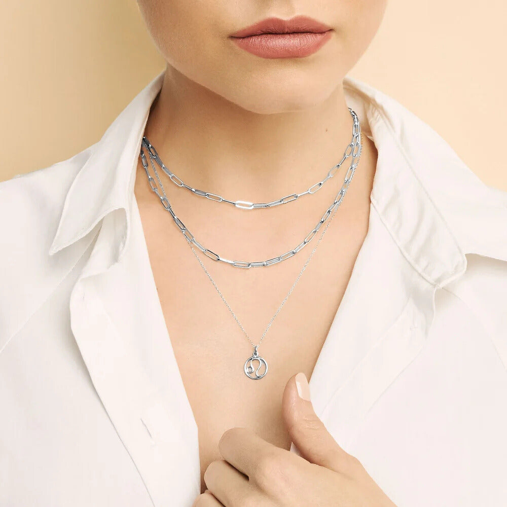 Zodiac sign necklace | White Gold