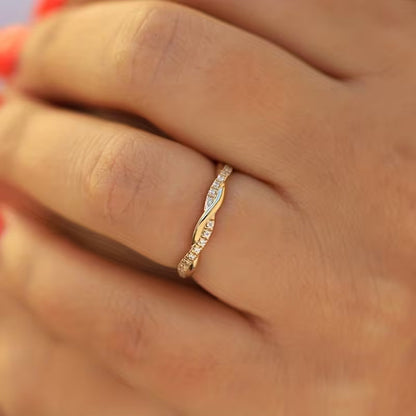 Zweistufiger Akzentring | Gold