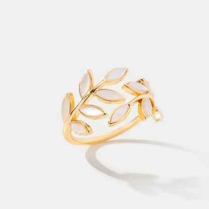 Neraya Zarter Blatt-Ring offen | Gold