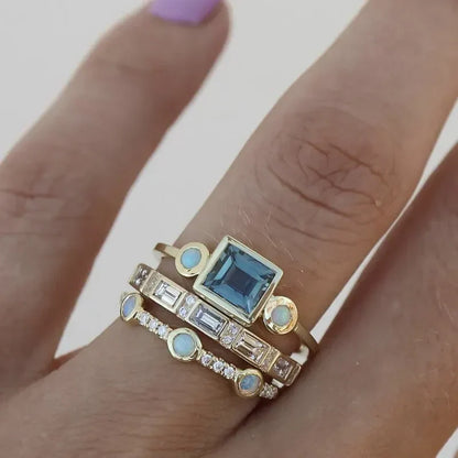 Timeless Azure Ring-Set | Gold