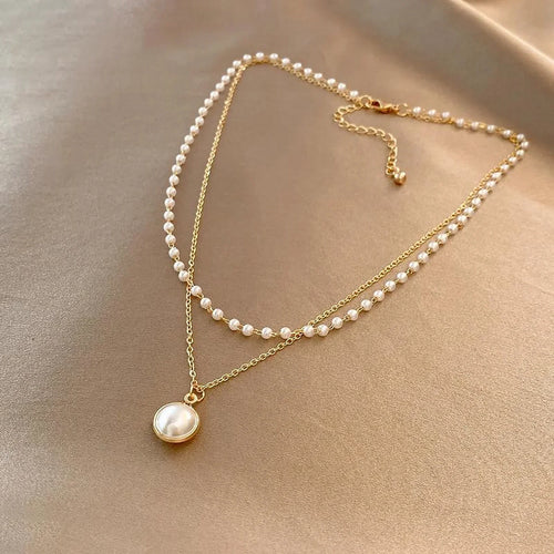 Zeitlose Perlenkette | Gold