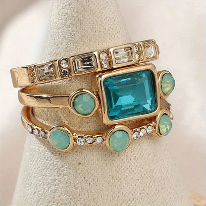 Timeless Azure Ring-Set | Gold