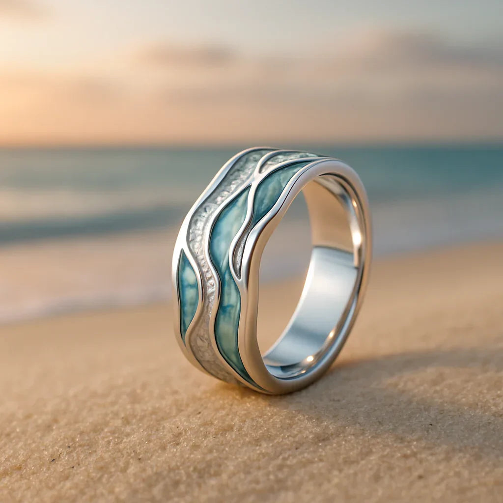 Seasilver Ripple Ring | Weißgold