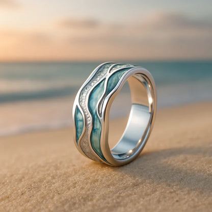 Seasilver Ripple Ring | Weißgold