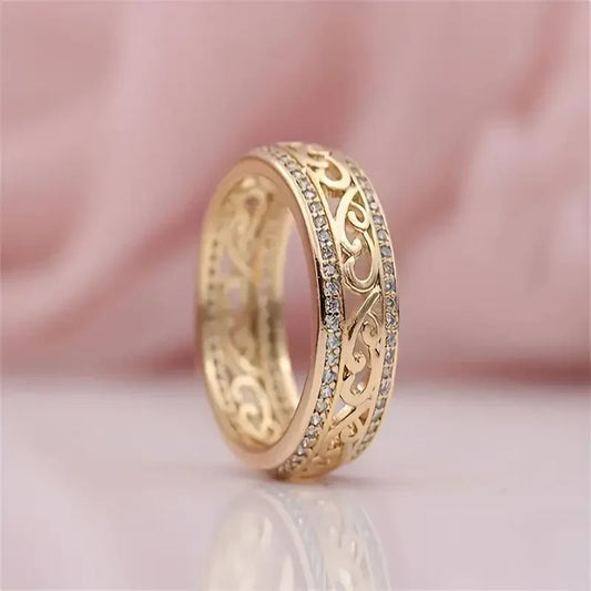 Glänzender hohler Goldring - Gold