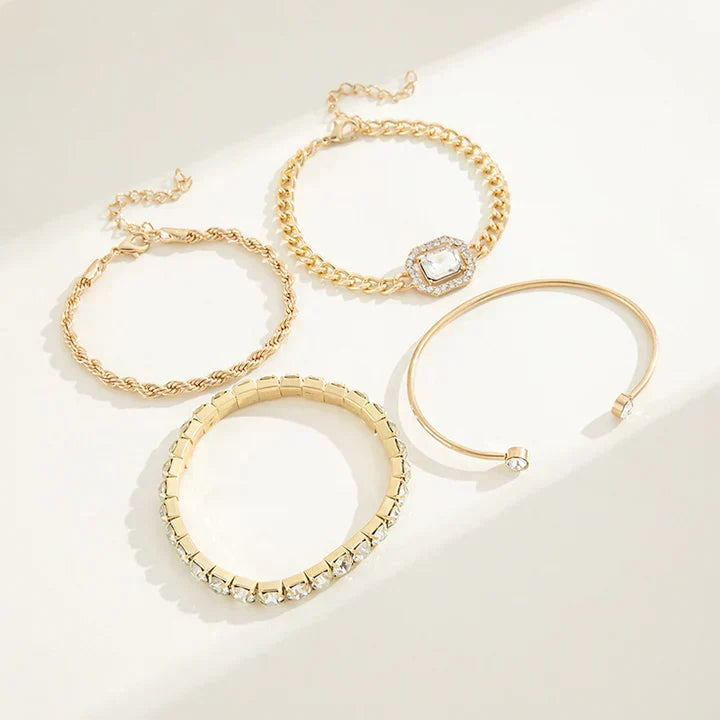 Domitia Calvina Bracelet Set | White Gold